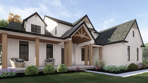 The Beringer II house plan, exterior view 3